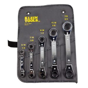 Reverse Ratchet Box Wrench Set 5 Pc | Wrenches Hand Tools Silver