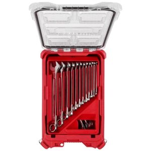 SAE Combination Wrench Set with PACKOUT Compact Organizer 15 Piece | Tool Sets Hand Tools Tool Sets