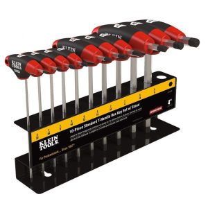 SAE T-Handle Set with Stand 4in L 10 Pc | Hex Keys Hand Tools Hex Keys