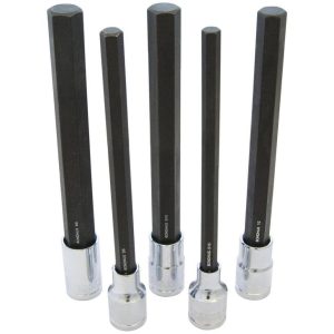 Set of 5 6 Inch Socket Bits with Sockets | Hex Keys Hand Tools Hex Keys