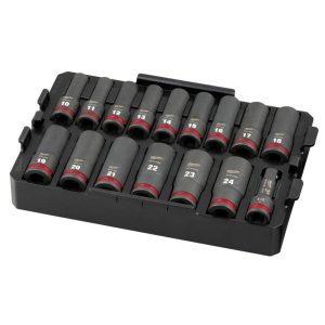 SHOCKWAVE Impact Duty Socket 1/2 Dr 16pc MM Tray Set | Sockets & Socket Sets Hand Tools Black