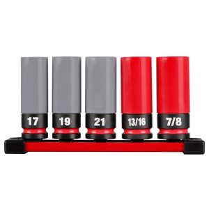 SHOCKWAVE Impact Duty Socket 1/2 Drive SAE & Metric 5PC Lug Nut Wheel Set | Sockets & Socket Sets Hand Tools Sockets & Socket Sets