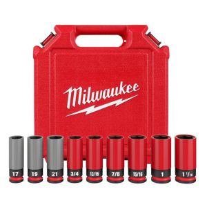 SHOCKWAVE Impact Duty Socket 1/2 Drive SAE & Metric 9PC Lug Nut Wheel Set | Sockets & Socket Sets Hand Tools Sockets & Socket Sets