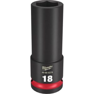 SHOCKWAVE Impact Duty Socket 1/2in Drive 18MM Deep 6 Point | Sockets & Socket Sets Hand Tools Black