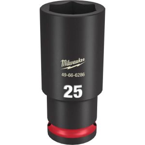 SHOCKWAVE Impact Duty Socket 1/2in Drive 25MM Deep 6 Point | Sockets & Socket Sets Hand Tools Black