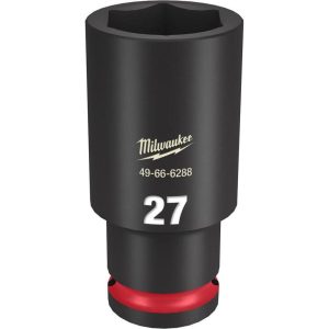 SHOCKWAVE Impact Duty Socket 1/2in Drive 27MM Deep 6 Point | Sockets & Socket Sets Hand Tools Black