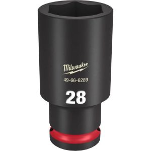 SHOCKWAVE Impact Duty Socket 1/2in Drive 28MM Deep 6 Point | Sockets & Socket Sets Hand Tools Black