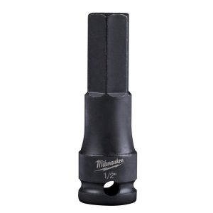 SHOCKWAVE Lineman’s 3/8 in. Drive 1/2 in. Hex Bit Socket | Sockets & Socket Sets Hand Tools Black