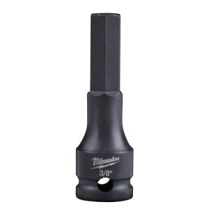 SHOCKWAVE Lineman’s 3/8 in. Drive 3/8 in. Hex Bit Socket | Sockets & Socket Sets Hand Tools Black