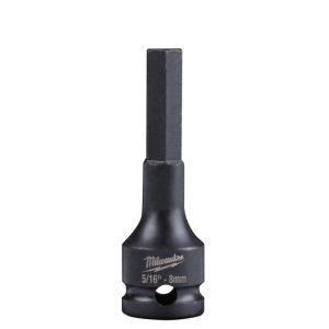 SHOCKWAVE Lineman’s 3/8 in. Drive 5/16 in. – 8mm Hex Bit Socket | Sockets & Socket Sets Hand Tools Black