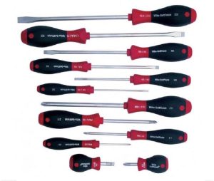 SoftFinish Slotted & Phillips Screwdriver Set 12 Piece | Tool Sets Hand Tools Black & Red