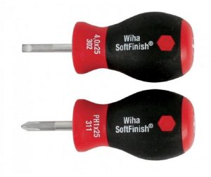 SoftFinish Stubby Slotted & Phillips Screwdriver Set 2 Piece | Screwdrivers Hand Tools Black & Red