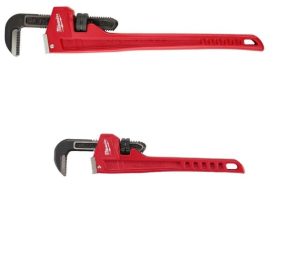 Steel Pipe Wrench 2pk Bundle 14inch & 24inch | Wrenches Hand Tools Red