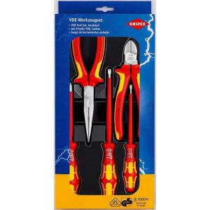 VDE Tool Set in Plastic Deep Drawn Tray 5pc | Pliers Hand Tools Multiple