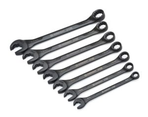 X6 Ratcheting Wrench Set 7 Pc. Combination with Spline Open End | Tool Sets Hand Tools Black