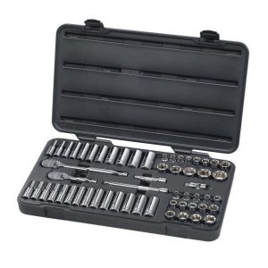 Mechanics Tool Set 57 pc. 3/8 In. Drive 6 Point SAE/Metric Standard/Deep | Sockets & Socket Sets Hand Tools Silver