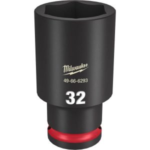 SHOCKWAVE Impact Duty Socket 1/2in Drive 32MM Deep 6 Point | Sockets & Socket Sets Hand Tools Black