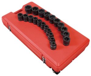 21 pc. 1 In. Drive SAE Impact Socket Set | Sockets & Socket Sets Hand Tools Black